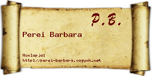 Perei Barbara névjegykártya